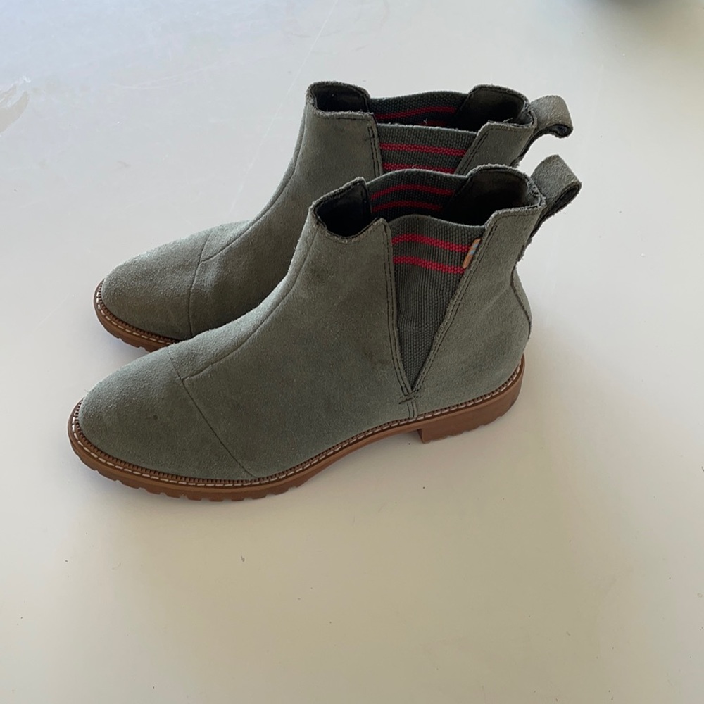 Toms Olive Green Ankle Boots
